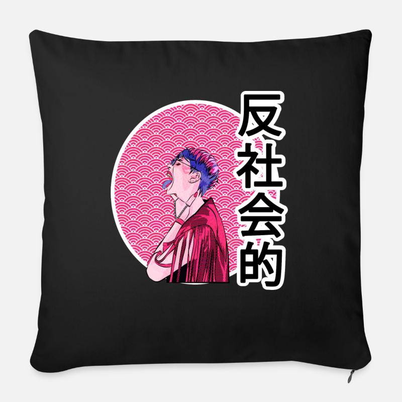 ASOZIAL - Sofakissen mit Füllung 45 x 45 cm - Schwarz