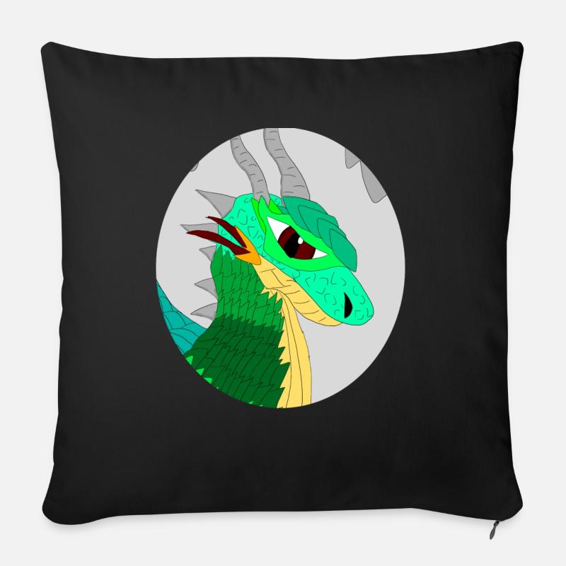 Maxkes BarneyDragoni - Sofakissen mit Füllung 45 x 45 cm - Schwarz