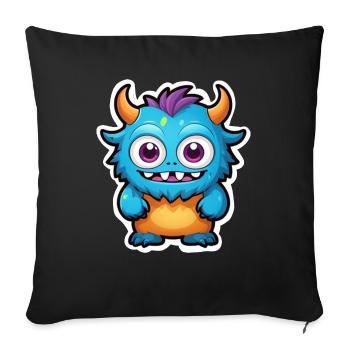 Illustration40 9Cute monster - Sofa pillow with filling 45cm x 45cm - black - Front