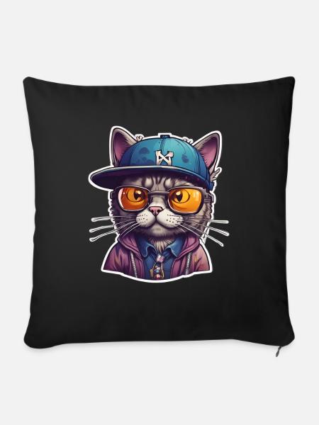 HIP HOP CHATTEN - Sofakissen mit Füllung 45 x 45 cm - Schwarz