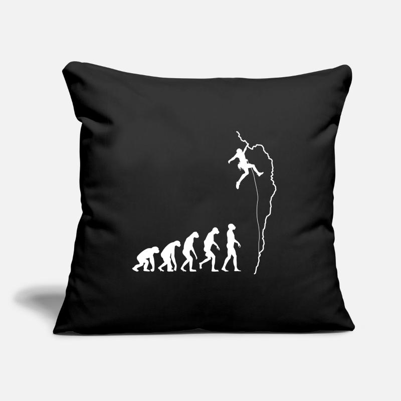 Escalade évolution grimpeur rocher cadeau Coussin et housse de 45 x 45 cm