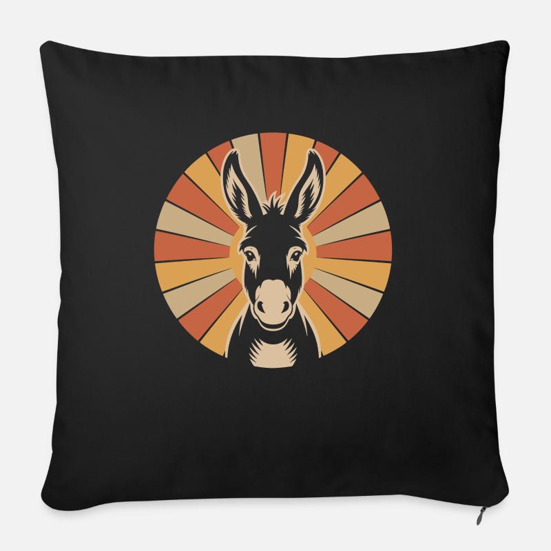 Âne - Coussin et housse de 45 x 45 cm - noir