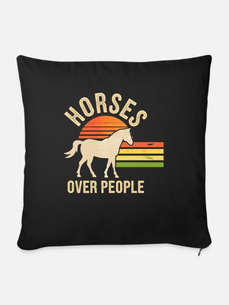 Lustiger Reiterspruch Reiter Pferd - Sofakissen mit Füllung 45 x 45 cm - Schwarz