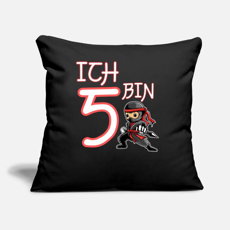 Ich bin 5 Ninja Geburtstag 5.Geburtstag Sofakissen mit Füllung 45 x 45 cm