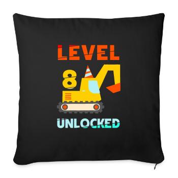 Pelle déverrouillée de niveau 8 - Coussin et housse de 45 x 45 cm - noir - Devant