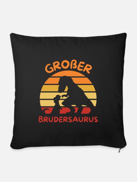 großer Brudersaurus Dino großer Bruder - Sofakissen mit Füllung 45 x 45 cm - Schwarz