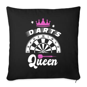 Dartspielerin Frauen - Sofakissen mit Füllung 45 x 45 cm - Schwarz - Vorne