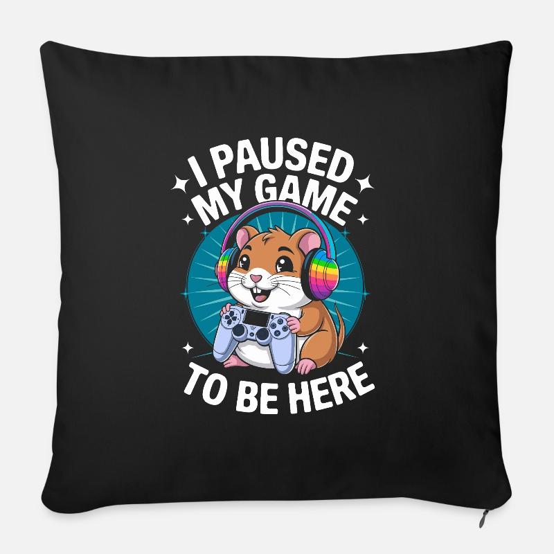 Break for you: Gamer Hamster! - Sofa pillow with filling 45cm x 45cm - black