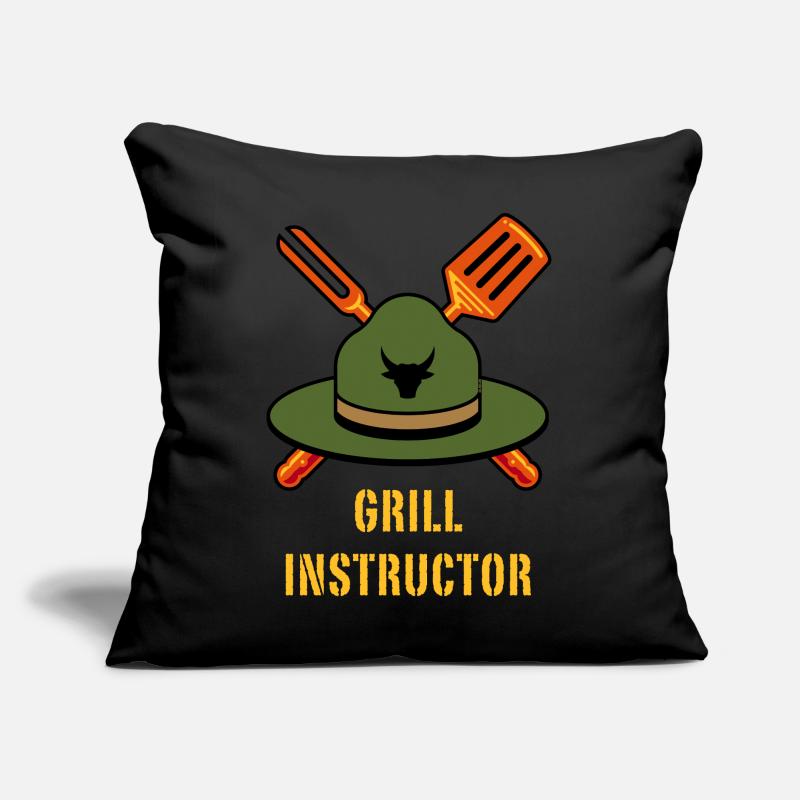 Grill Instructor (Grilling BBQ Barbecue Hat / NEG) Sofa pillow with filling 45cm x 45cm