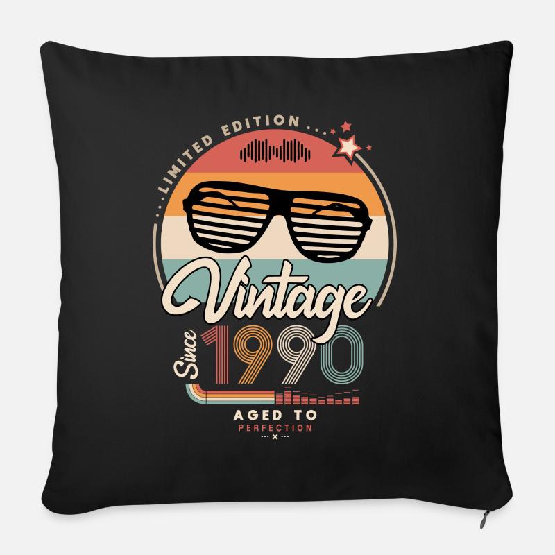 Annata dal 1990 - Cuscino da divano 45 x 45 cm con riempimento - nero