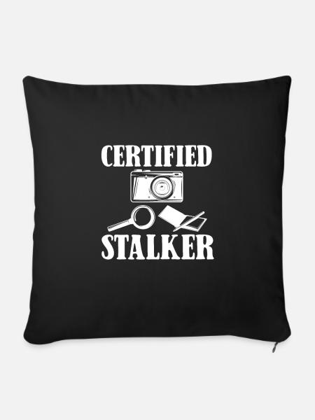 Certified Stalker, Privatdetektiv - Sofakissen mit Füllung 45 x 45 cm - Schwarz