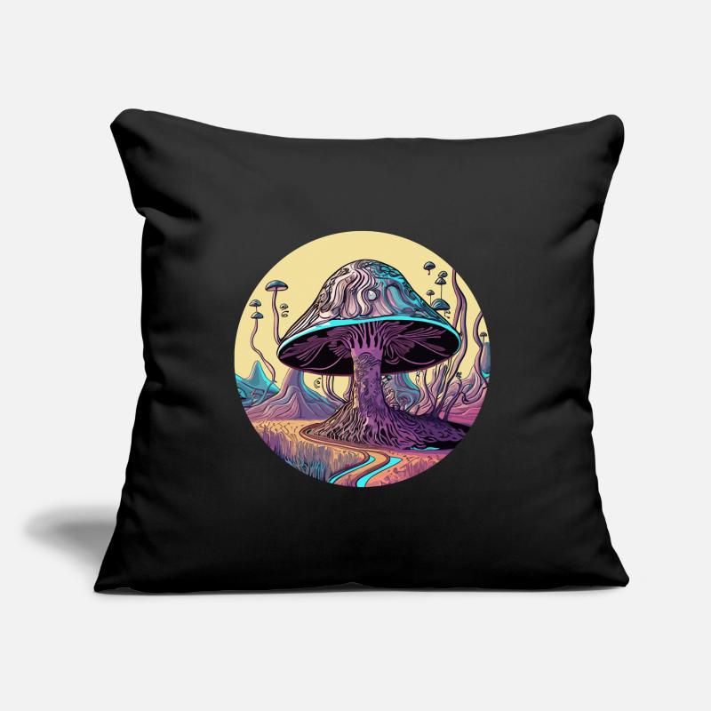 Psychedelic Mushroom Tree Valley Sofa pillow with filling 45cm x 45cm