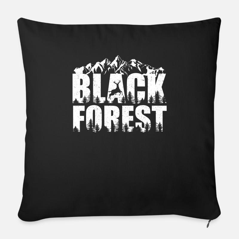 Schwarzwald Black Forest - Sofakissen mit Füllung 45 x 45 cm - Schwarz