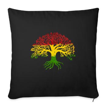 Tree Roots Rasta Lion Reggae good vibes - Sofakissen mit Füllung 45 x 45 cm - Schwarz - Vorne