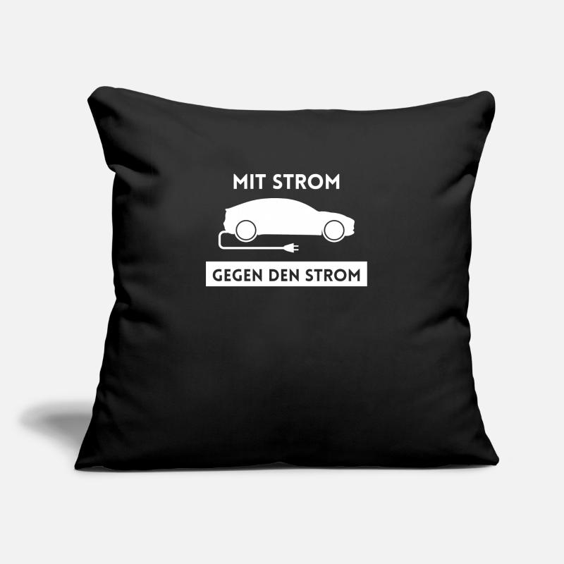 Mit Strom gegen den Strom - Elektroauto Sofakissen mit Füllung 45 x 45 cm