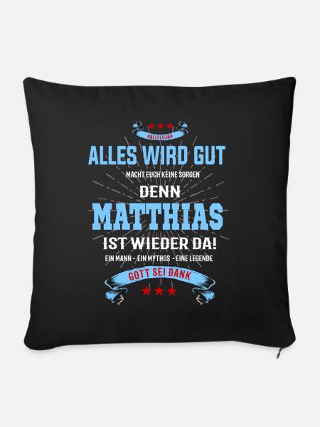 MatthiasT-Shirt - alles wird gut - Sofakissen mit Füllung 45 x 45 cm - Schwarz
