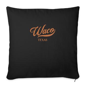 Rétro USA Texas Vintage Waco - Coussin et housse de 45 x 45 cm - noir - Devant