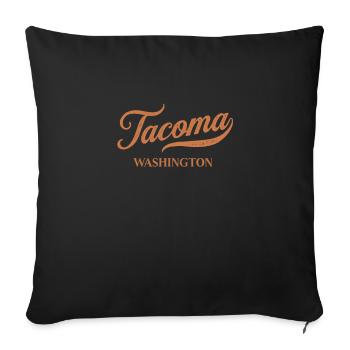Rétro USA Washington Vintage Tacoma - Coussin et housse de 45 x 45 cm - noir - Devant