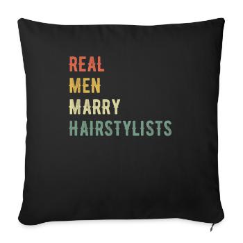 De vrais hommes épousent des coiffeurs - Coussin et housse de 45 x 45 cm - noir - Devant
