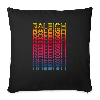 Retro Nostalgisch USA Stadt - Regenbogen Raleigh - Sofakissen mit Füllung 45 x 45 cm - Schwarz - Vorne