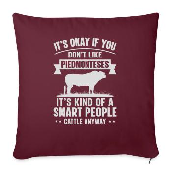 Personnes intelligentes - Vache piémontaise - Coussin et housse de 45 x 45 cm - bordeaux - Devant