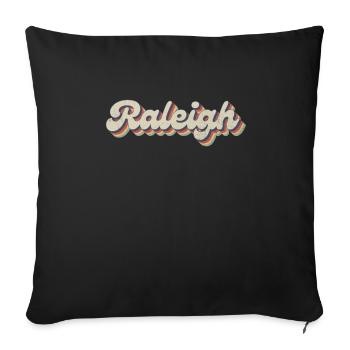 Nostalgisch 70er USA Stadt - Vintage Raleigh - Sofakissen mit Füllung 45 x 45 cm - Schwarz - Vorne