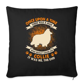 Einmal - Collie - Sofakissen mit Füllung 45 x 45 cm - Schwarz - Vorne