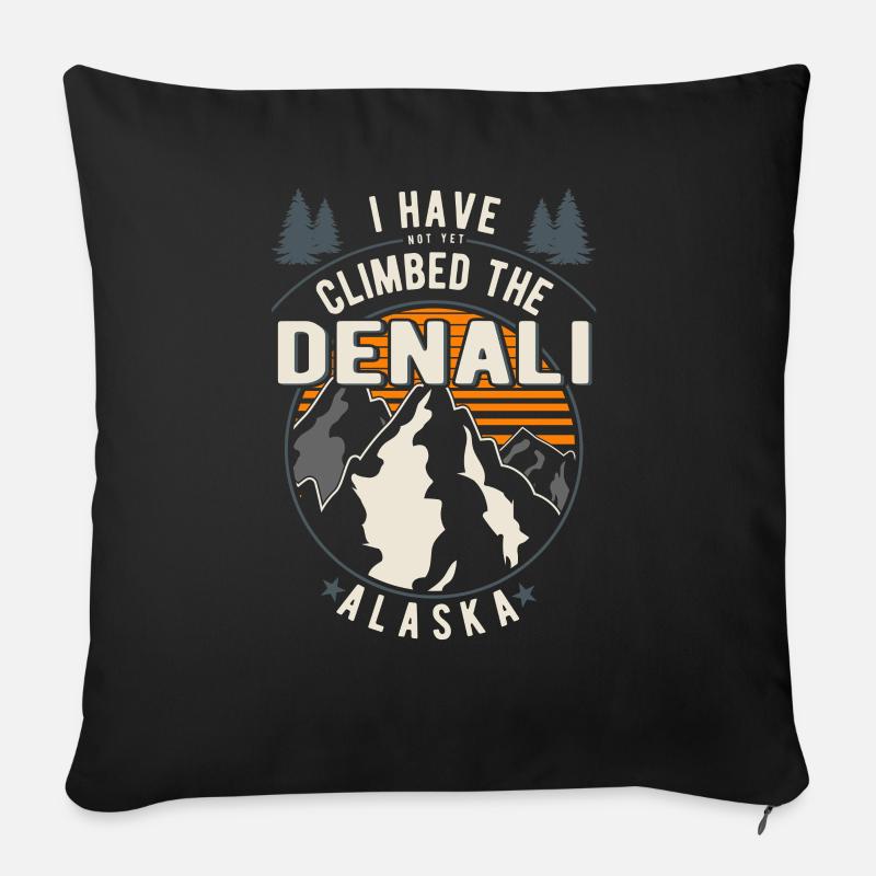 Wanderer - Kletterer Wandern Denali - Sofakissen mit Füllung 45 x 45 cm - Schwarz