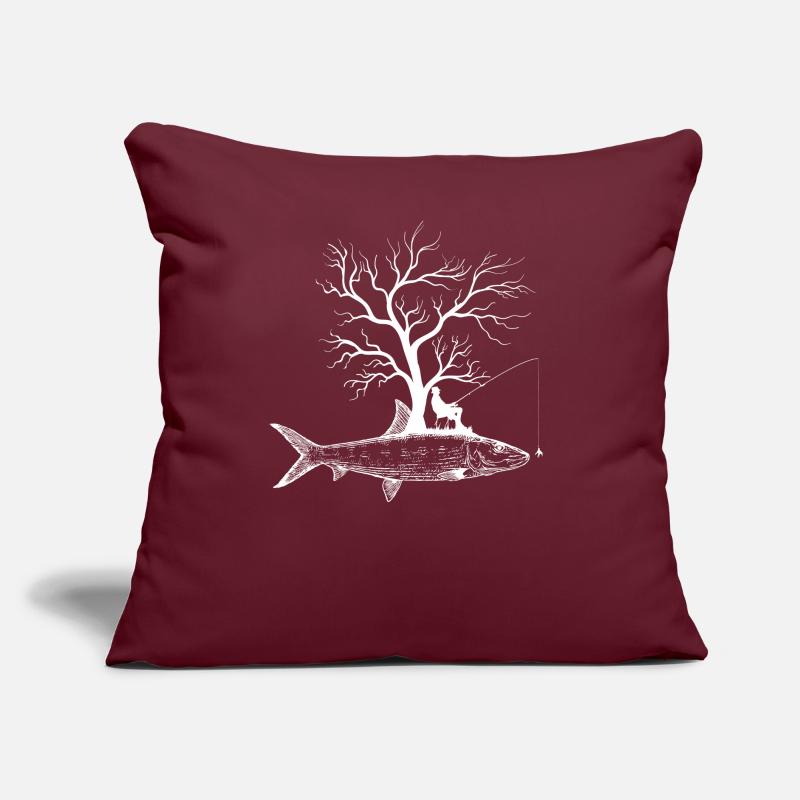 Graphic Tree - Fish Bone Fish Sofa pillow with filling 45cm x 45cm