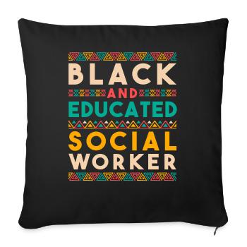 School Social Work Month African - Sofa pillow with filling 45cm x 45cm - black - Front