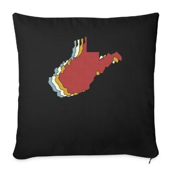 USA State - Vintage Map West Virginia - Sofa pillow with filling 45cm x 45cm - black - Front