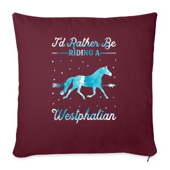 Riding On A Westphalian Horse - Sofa pillow with filling 45cm x 45cm - burgundy - Front