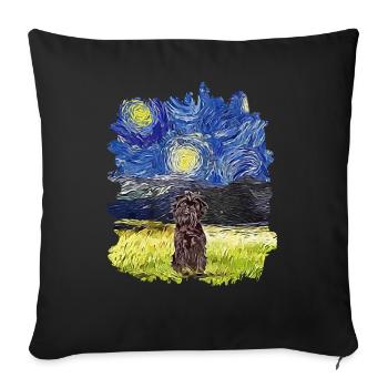 Nuit étoilée - Affenpinscher - Coussin et housse de 45 x 45 cm - noir - Devant