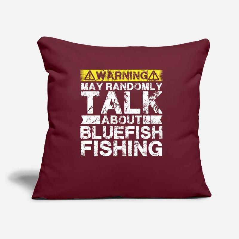 Fishing - Bluefish -Fish Sofa pillow with filling 45cm x 45cm