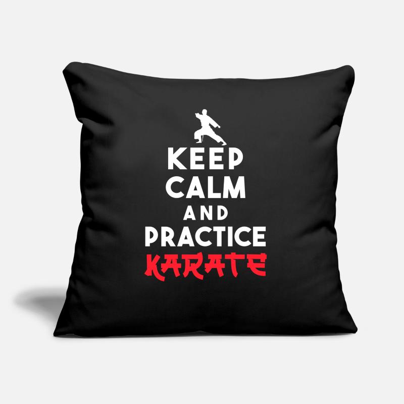 Karate Black Belt Gi Uniform Keep Sofakissen mit Füllung 45 x 45 cm