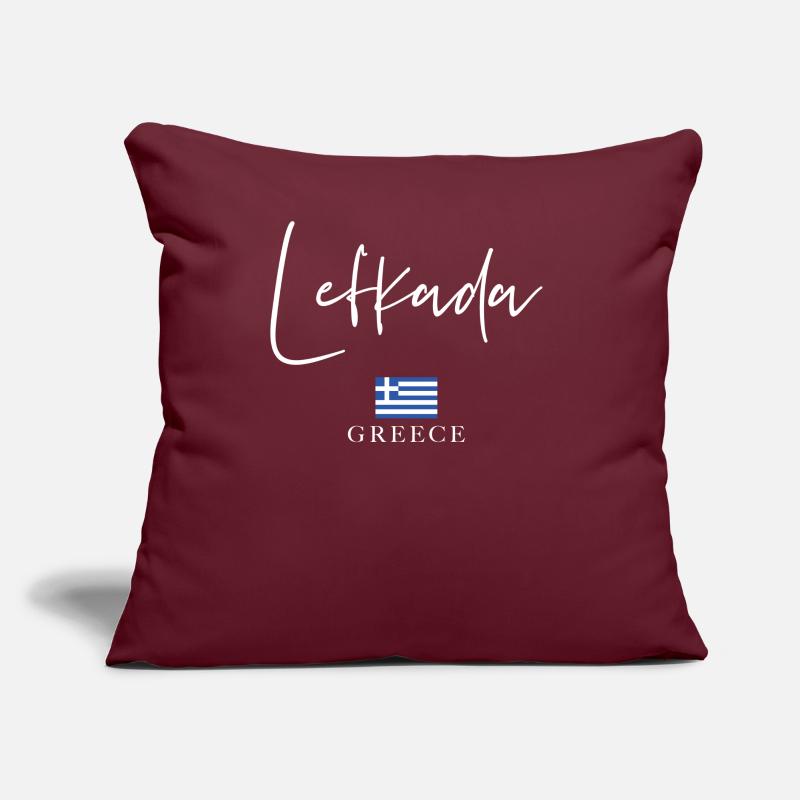 Vacances du drapeau de la Grèce - Lefkada Island Coussin et housse de 45 x 45 cm