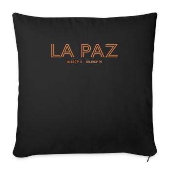 Bolivia Stadt Koordinaten - La Paz - Sofakissen mit Füllung 45 x 45 cm - Schwarz - Vorne