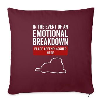 Émotionnel - Bureau du chien - Coussin et housse de 45 x 45 cm - bordeaux - Devant