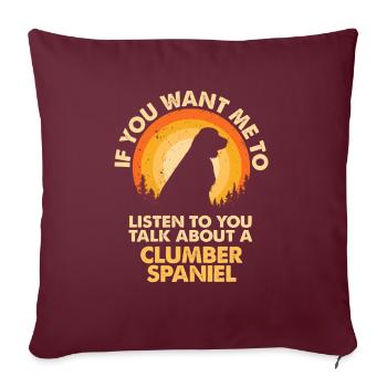 Talk about dog Clumber Spaniel - Sofa pillow with filling 45cm x 45cm - burgundy - Front