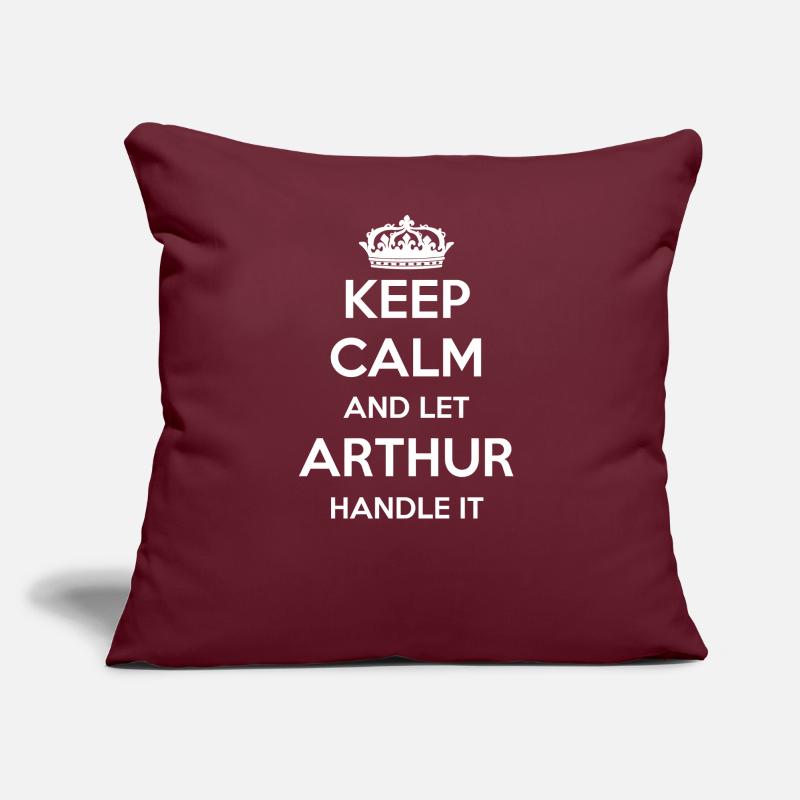 Keep Calm Handle It - Prénom Nom Funny Arthur Coussin et housse de 45 x 45 cm