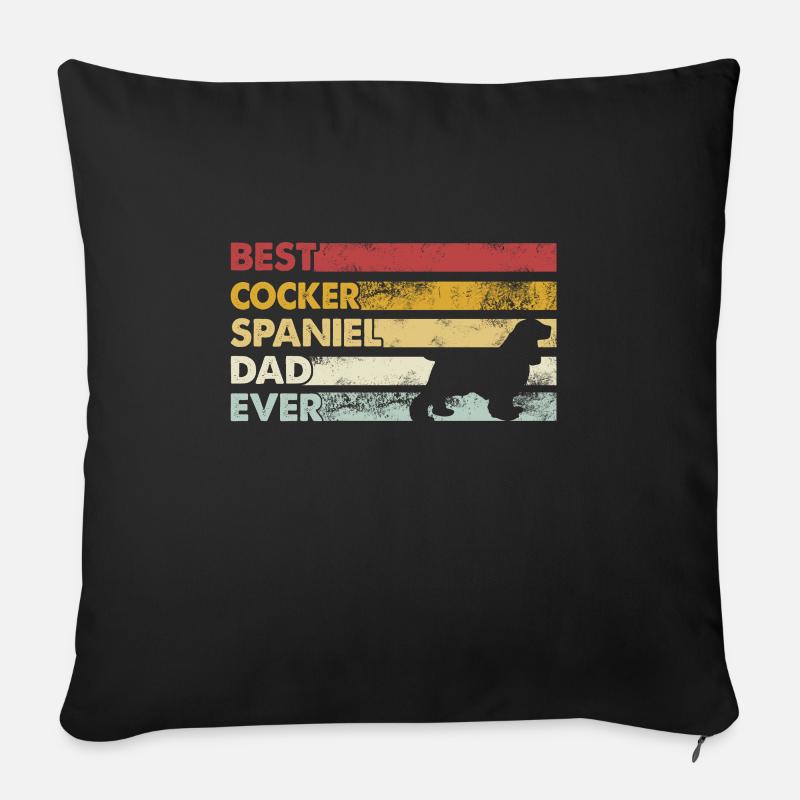 Bester Vater Aller Zeiten - Cocker Spaniel - Sofakissen mit Füllung 45 x 45 cm - Schwarz