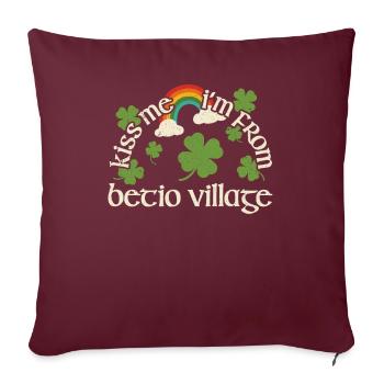 Kiss Me - Village Betio de la Saint-Patrick - Coussin et housse de 45 x 45 cm - bordeaux - Devant