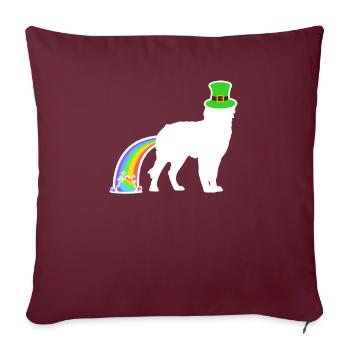 Chien de Saint-Patrick - Bernedoodle - Coussin et housse de 45 x 45 cm - bordeaux - Devant