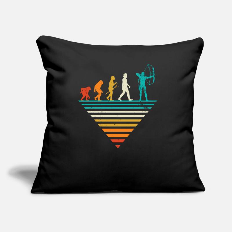 Human Evolution - Tir à l’arc vintage Coussin et housse de 45 x 45 cm