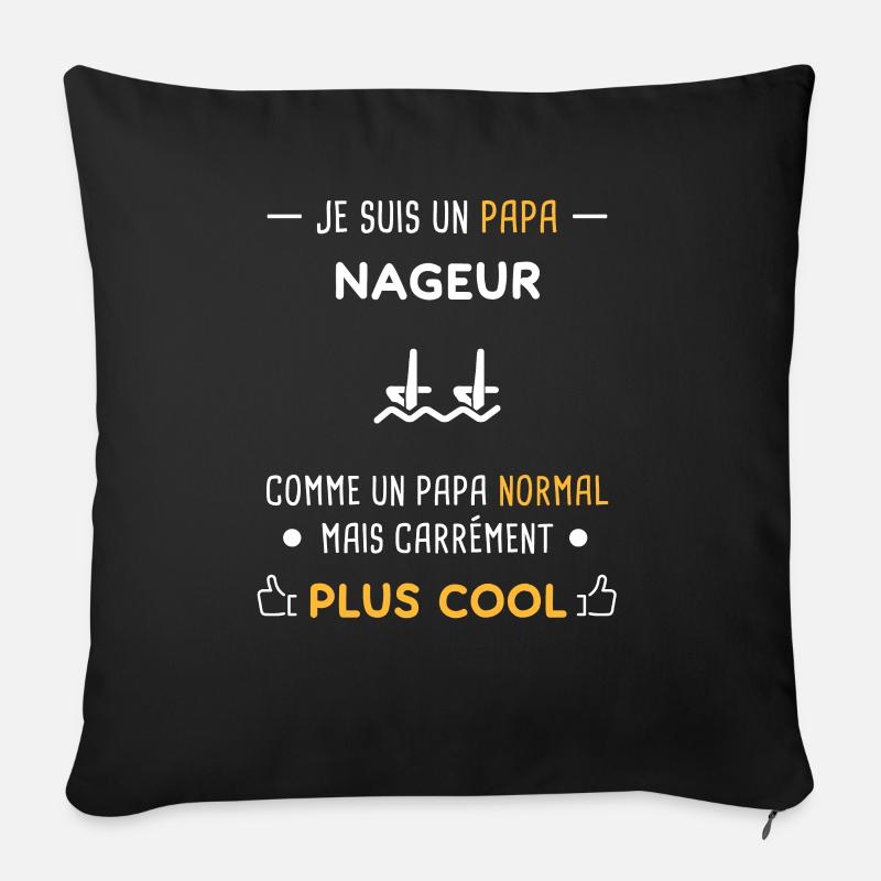 je suis un papa nageur synchro - Coussin et housse de 45 x 45 cm - noir