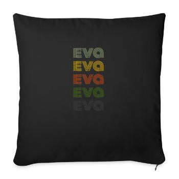 70s Retro Name Vintage Personalized Eva - Sofa pillow with filling 45cm x 45cm - black - Front