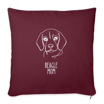 Maman au trait - Beagle - Coussin et housse de 45 x 45 cm - bordeaux - Devant