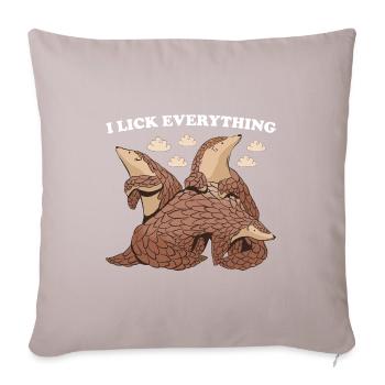 Je lèche tout Pangolin - Coussin et housse de 45 x 45 cm - taupe clair - Devant