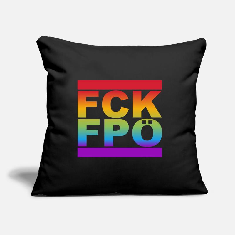 FCK FPÖ - LGBTQ Regenbogenfarben Sofakissen mit Füllung 45 x 45 cm