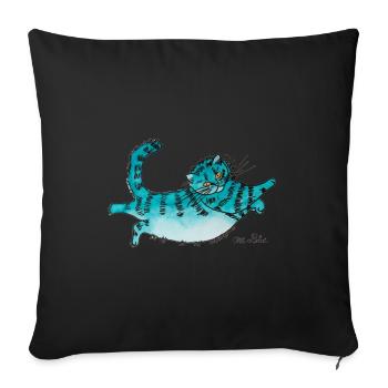 bleu Fluffy - Coussin et housse de 45 x 45 cm - noir - Devant